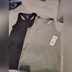 Nine West Active Tank Tops - Black and Light Green